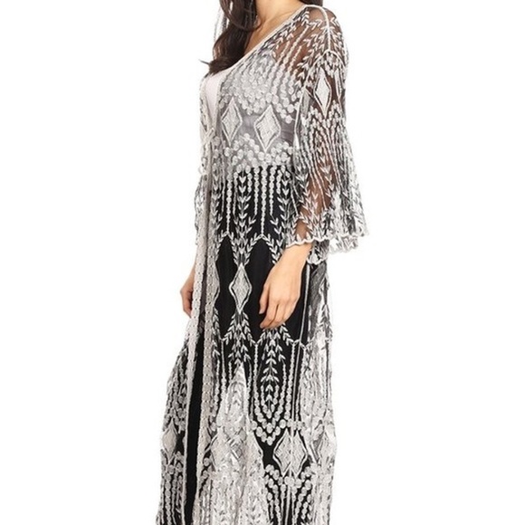 Two Tone Sheer Kimono - Picture 3 of 6